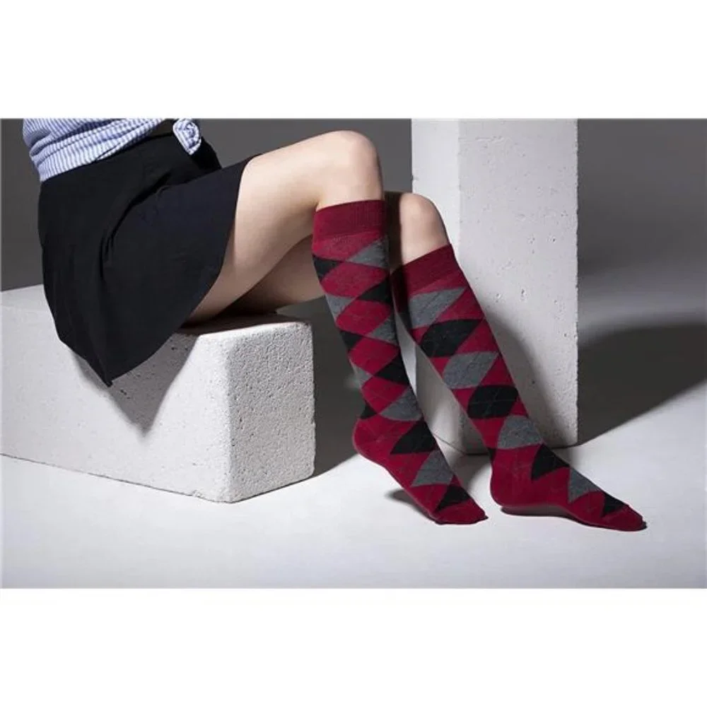 Women 5-Pairs Luxury Cotton Colorful Cool Fun Knee high Socks